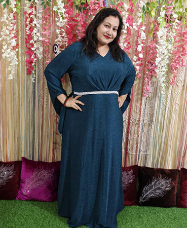 Designer Sleeves CELBRITY STYLE Designer Long Gown 