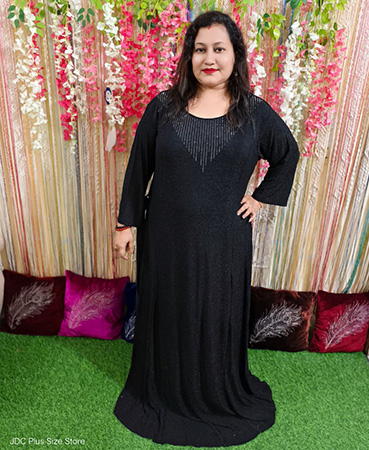 JDC Plus Party Wear Long Shimmer Gown