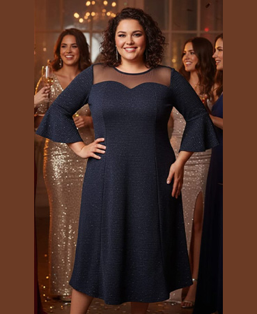 PARTY WEAR Princess Cut Midi Dress